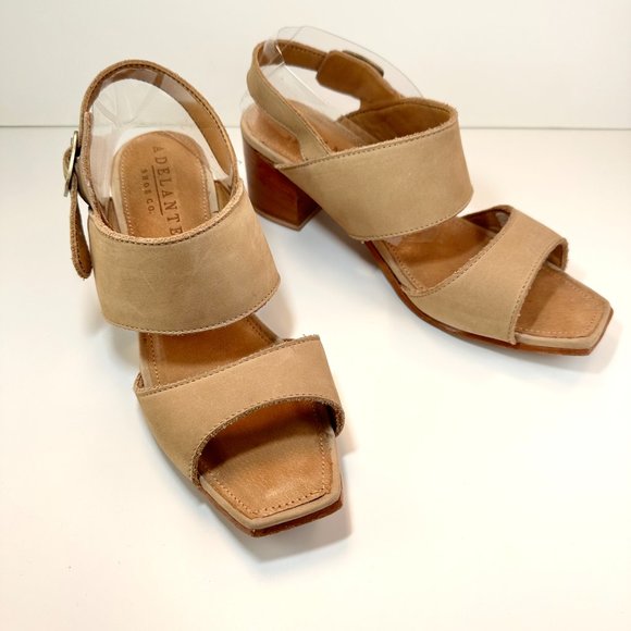 Adelante The Serena Heeled Sandal in Oatmeal, Size 8 - Picture 3 of 16